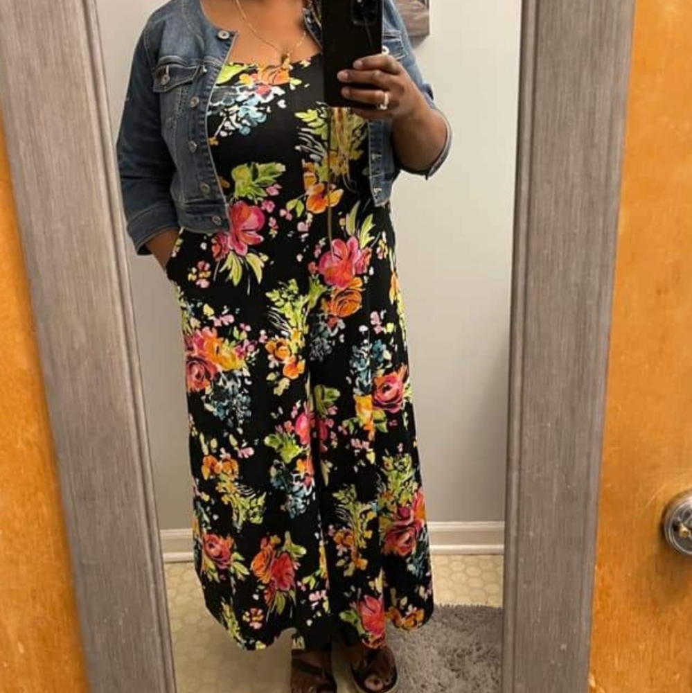 ๐๏ธ๐บFLORAL CULOTTE JUMPSUIT - SUPER SOFT - NEON ๐บ - Picture 6 of 10